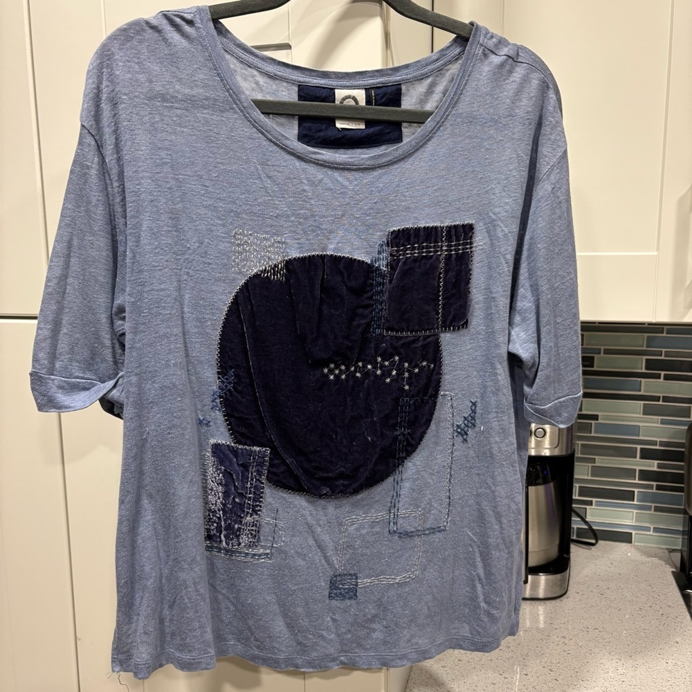 Anthropologie Akemi + Kin linen patchwork top - Picture 3 of 8